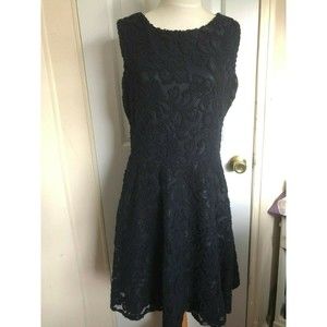 Tiana B Navy Blue Lace Fit and Flair Dress Size 10